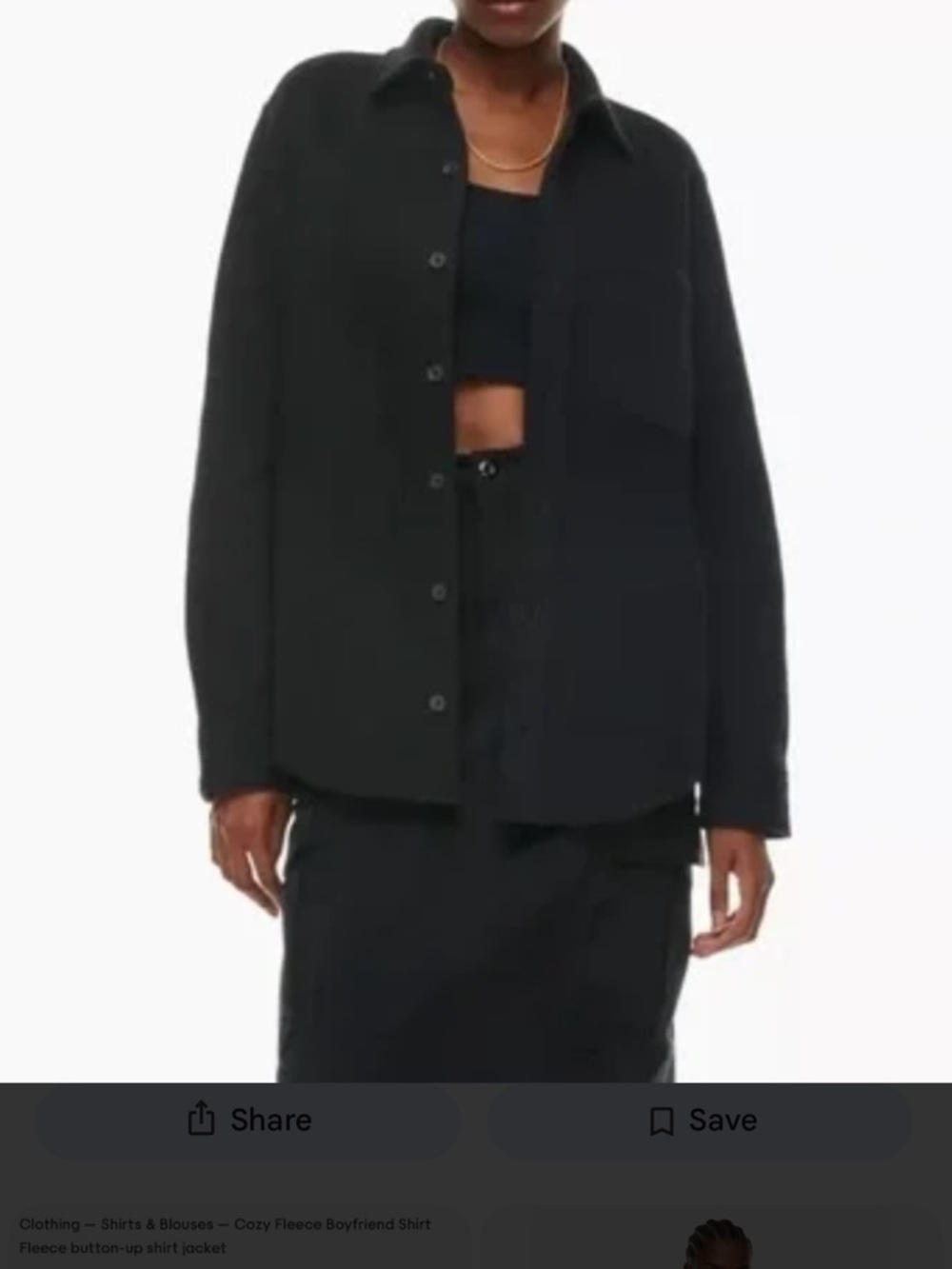TNA Black Cozy Fleece Button-Up Utility Jacket